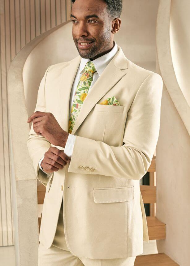 A model in a vegan suit from Peter Christian